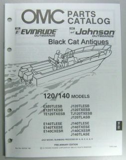 Orig 1989 OMC Parts Catalog Evinrude Johnson 120 140 HP 14 Models