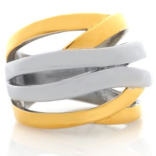 188 050 stately steel stately steel 2 tone multirow woven band ring