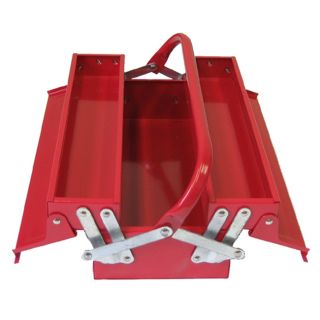 Excel Hardware 3TRAY Cantilever Portable Metal Toolbox Storage Kit Red