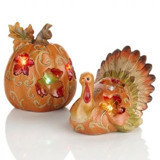 185 693 pumpkin and turkey led figurines note customer pick rating 9 $