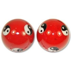 Baoding Balls Chinese Health Exercise Stress Balls Red