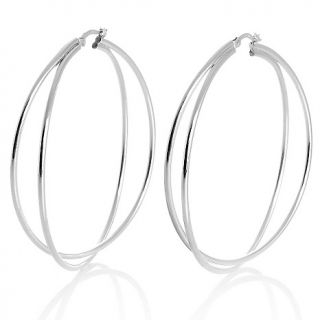 201 646 stately steel crisscrossing double hoop earrings note customer