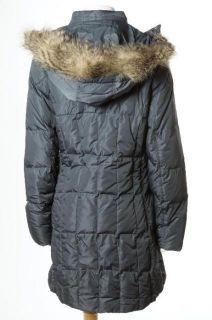 Eddie Bauer New Antique Blue Faur Fur Hooded Lodge Parka Jacket Coat