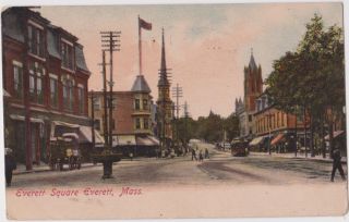 old pc view everett ma postcard is in good condition some corner wear