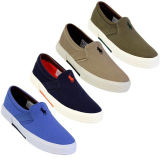 Polo by Ralph Lauren Mens Faxon Slip on Canvas Shoes with Signature