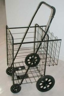  Jumbo Extra Double Basket Folding Cart Storage Laundry Strong