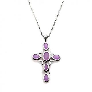 216 823 sterling silver lavender jade cross pendant with chain rating