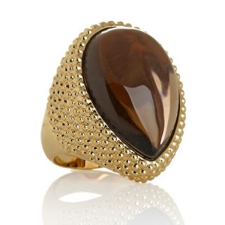 203 421 cl by design glow getter bold smoky quartz goldtone ring note