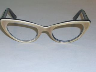  ITALY 5 1/2 TWO TONE CATS EYE EYEGLASSES/SUNGLASSES FRAMES ONLY