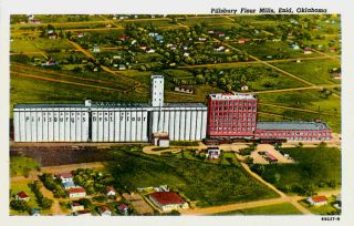 Enid Oklahoma OK 1948 Aerial View Pillsbury Flour Mills Vintage