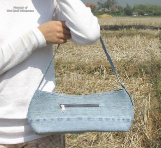 Wide Plain Denim Shoulder Purse from Old Recycle Jeans