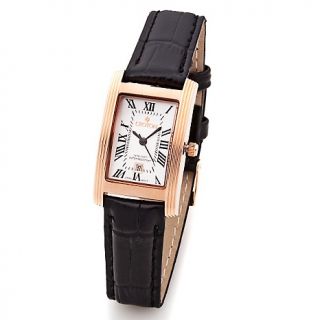 207 258 croton croton ladies rosetone case classic black leather strap