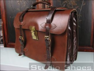 Barrister Europe Brown Vtg Doctor Lawyer Leather Briefcase Bag Case