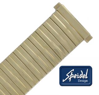 16 20mm Yellow Gold GP Mens Expansion Watch Band Metal Speidel