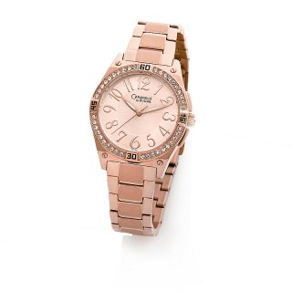 211 946 caravelle bulova ladies rosetone sport bezel bracelet watch