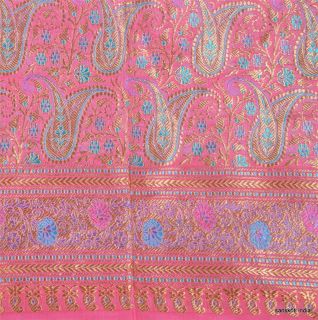 Vintage Design Fabric Hand Embroidered Paisley Indian Art Craft Home