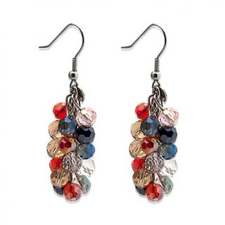 231 792 stately steel multicolor crystal bead shaker drop earrings