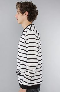 All Day The Cardigan in White Black Stripe