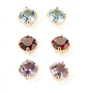 220 933 technibond set of 3 round 6mm gemstone stud earrings rating 6