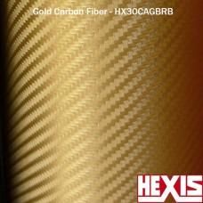 HEXIS Gold Carbon Fiber Car Wrap Film Sheet Decal 5ft x 4.5ft ( 60in x