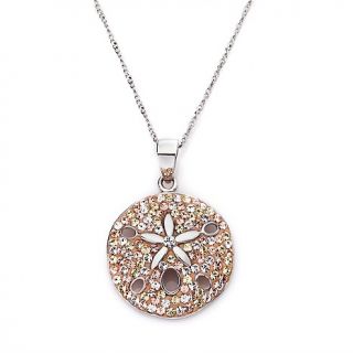 Michael Anthony Jewelry® Sterling Silver Crystal Pendant with 18 Cha