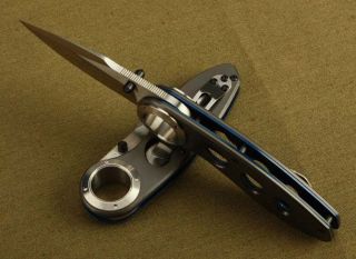 New 7 All Steel Handle 4mm Blade Pocket Folding Knife F64