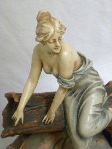 19c Art Nouveau Bernard Bloch Royal Dux Teplitz Statue