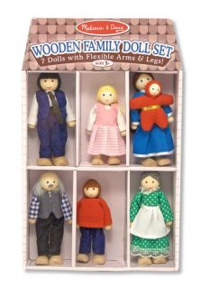 melissa doug wooden family doll play set