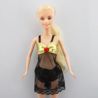 New Fashion Clothes Sexy Black Handmade Lace Lingerie Set for Barbie