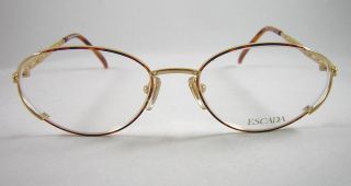 ESCADA Vintage Gold Tortoise Oval Eyeglasses Sunglasses Frames