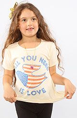  the kids all you need is love tee in eggshell $ 5 95 $ 23 00 74 %
