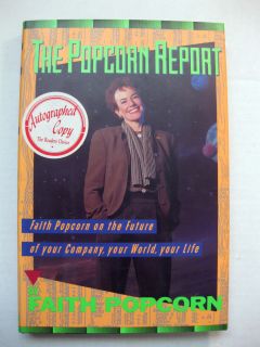 Faith Popcorn Signed Book The Popcorn Report 1991 First Edition w DJ
