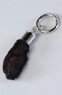 Harlett The Lucky Rabbits Foot Key Ring in Black