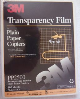 NEW GENUINE 3M TRANSPARENCY FILM PP2500 PLAIN PAPER 400 SHEETS 4 x 100