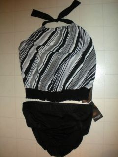 Magicsuit Fine Line Alicia Blouson 2 PC Tankini Swimsuit Sz 22W NWT $