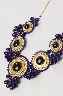Accessories Boutique The Medallion Bib Necklace in Navy  Karmaloop