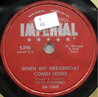 Fats Domino Imperial 5396 So Long 78 RPM Blues Rock Pop