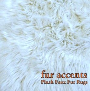 Shaggy Sheepskin Area Rug White Faux Fur Polar Bear Plush Accent