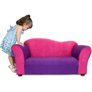 Fantasy Furniture Kids Wave Microsuede Sofa in Pink Purple SW01