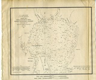 Fishing or Donohos Battery Chesapeake Bay 1851 Survey Map Site for