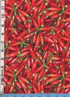 Fabric RJR Farmers Market Red Peppers Vegetable Small
