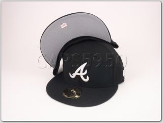 Atlanta Braves New Era Cap Fitted Hat Grey Under Visor