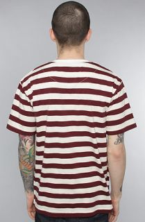 Know1edge The Edward VNeck Tee in Burgundy White
