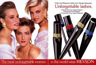 1991 Revlon Linda Evangelista Tatiana Patitz Makeup Ad