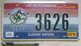 Car Plate Lac Du Flambeau OJIBWE Nation Reproduction USA