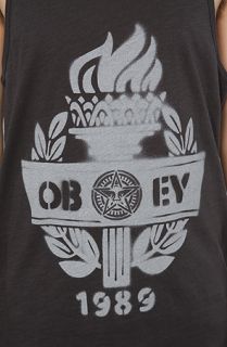 Obey The Victory Stencil Slub Tank in Jet Black