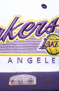 47 Brand Hats The Los Angeles Lakers White Flash MVP Snapback Hat in