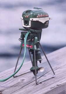 Display Stand 1950s Johnson K O Toy Outboard Motors Lt Green