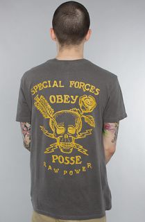 Obey The Special Forces Heather Thrift Tee in Graphite