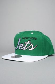 Mitchell & Ness The New York Jets Script 2Tone Snapback Cap in White